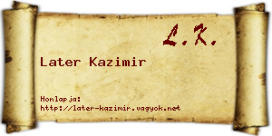 Later Kazimir névjegykártya